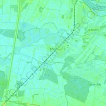 Mappa topografica Echem, altitudine, rilievo