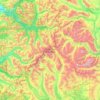 Mappa topografica Alpine Lakes Wilderness, altitudine, rilievo