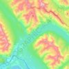 Mappa topografica Lake Minnewanka, altitudine, rilievo