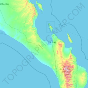 Mappa topografica Municipio de La Paz, altitudine, rilievo