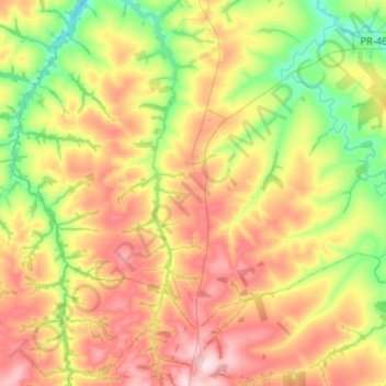 Mappa topografica Cruzeiro do Sul, altitudine, rilievo