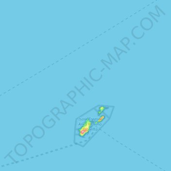 Mappa topografica Isole Tremiti, altitudine, rilievo