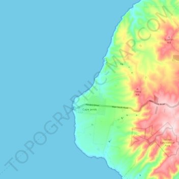 Mappa topografica Cape Jervis, altitudine, rilievo