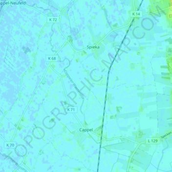 Mappa topografica Cappel, altitudine, rilievo