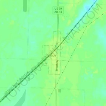 Mappa topografica Roe, altitudine, rilievo