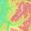 Mappa topografica Salmo-Priest Wilderness, altitudine, rilievo