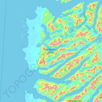 Mappa topografica Isla Patricio Lynch, altitudine, rilievo