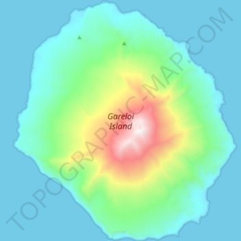 Mappa topografica Gareloi Island, altitudine, rilievo