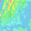 Mappa topografica Bronx County, altitudine, rilievo