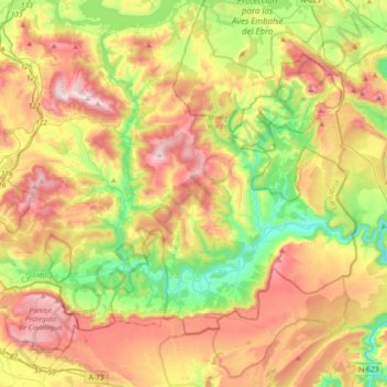 Mappa topografica Valderredible, altitudine, rilievo