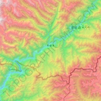 Mappa topografica 背崩乡, altitudine, rilievo