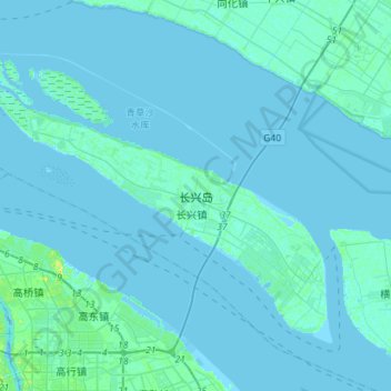 Mappa topografica 长兴岛, altitudine, rilievo