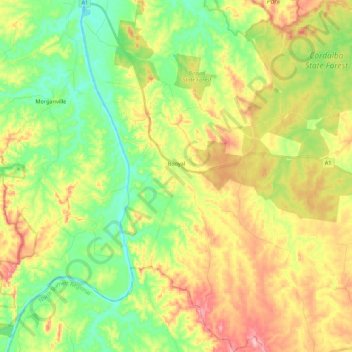 Mappa topografica Booyal, altitudine, rilievo
