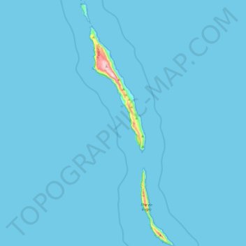 Mappa topografica Ilhas Desertas, altitudine, rilievo