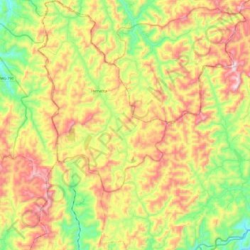 Mappa topografica Hematita, altitudine, rilievo