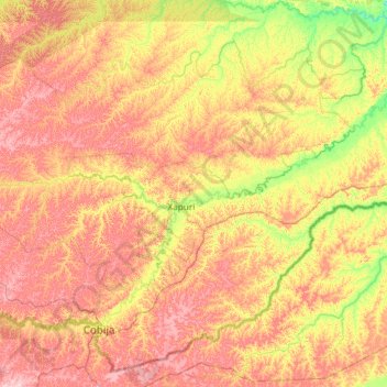 Mappa topografica Xapuri, altitudine, rilievo
