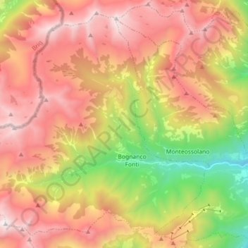Mappa topografica Bognanco, altitudine, rilievo