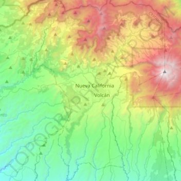 Mappa topografica Distrito Tierras Altas, altitudine, rilievo