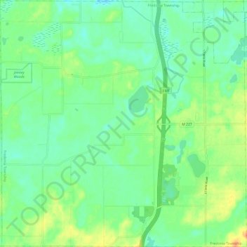 Mappa topografica Fredonia Township, altitudine, rilievo