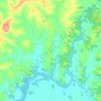Mappa topografica Faxina, altitudine, rilievo