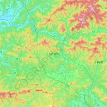 Mappa topografica Kyotamba, altitudine, rilievo