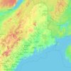Mappa topografica Maine, altitudine, rilievo