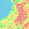 Mappa topografica Ceredigion, altitudine, rilievo