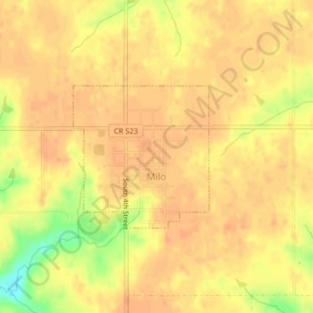 Mappa topografica Milo, altitudine, rilievo