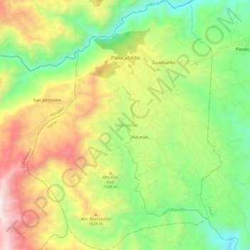 Mappa topografica Palocabildo, altitudine, rilievo