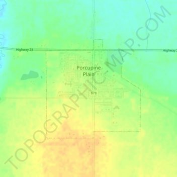 Mappa topografica Porcupine Plain, altitudine, rilievo