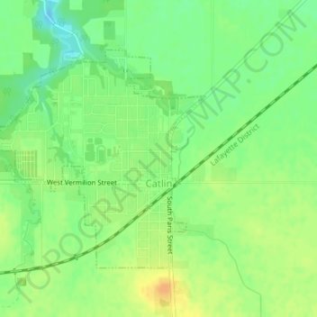 Mappa topografica Catlin, altitudine, rilievo