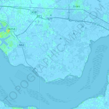 Mappa topografica Borsele, altitudine, rilievo