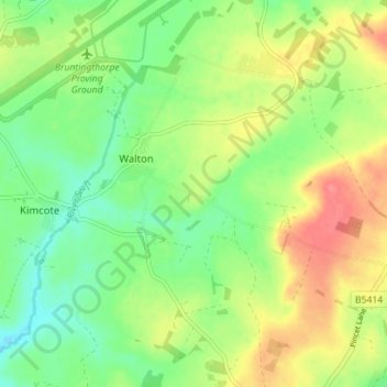 Mappa topografica Kimcote and Walton, altitudine, rilievo