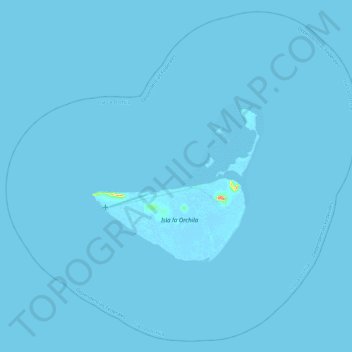 Mappa topografica Isla La Orchila, altitudine, rilievo