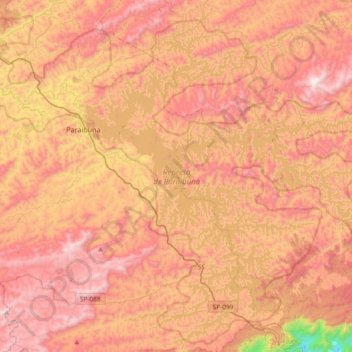 Mappa topografica Represa de Paraibuna, altitudine, rilievo