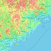 Mappa topografica 漳州市, altitudine, rilievo