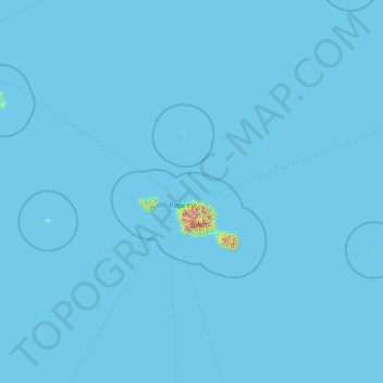 Mappa topografica Windward Islands, altitudine, rilievo