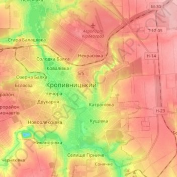 Mappa topografica Подольский район, altitudine, rilievo