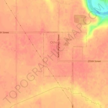 Mappa topografica Otho, altitudine, rilievo