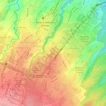 Mappa topografica Bancal, altitudine, rilievo