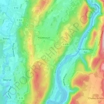 Mappa topografica Hautecourt, altitudine, rilievo