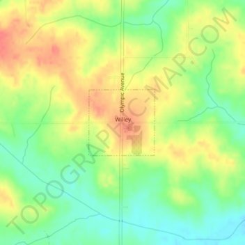 Mappa topografica Willey, altitudine, rilievo