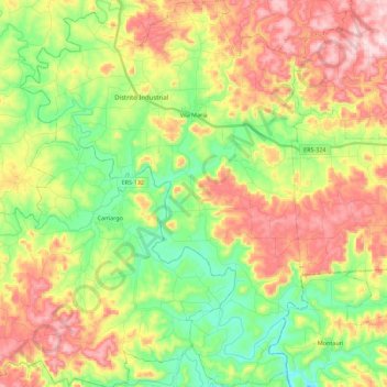 Mappa topografica Vila Maria, altitudine, rilievo