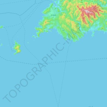 Mappa topografica Hata County, altitudine, rilievo