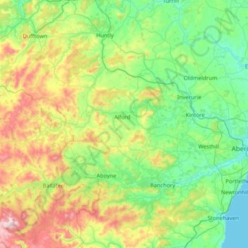 Mappa topografica River Don, altitudine, rilievo