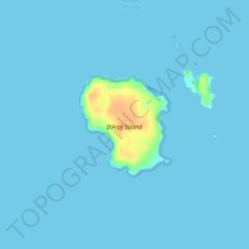 Mappa topografica D'Arcy Island, altitudine, rilievo