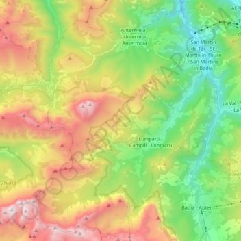 Mappa topografica St. Martin in Thurn, altitudine, rilievo