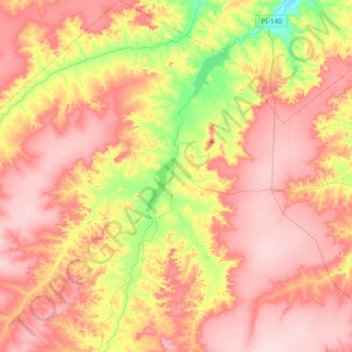 Mappa topografica Rio Grande do Piauí, altitudine, rilievo