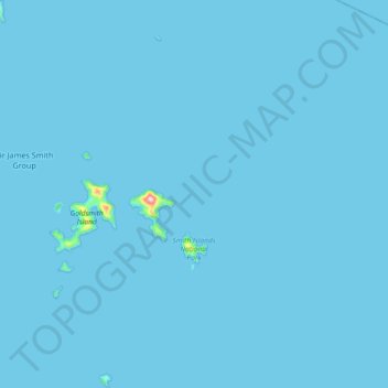 Mappa topografica Smith Islands National Park, altitudine, rilievo