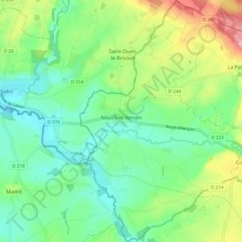 Mappa topografica Neuilly-le-Vendin, altitudine, rilievo